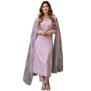 GoSriKi Womens Cotton Blend Straight Solid Kurta