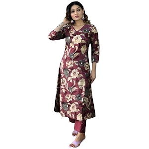 GoSriKi Womens Cotton Blend Printed Kurta with