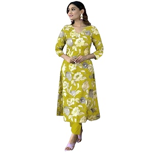 GoSriKi Womens Cotton Blend Printed Kurta with