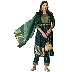 GoSriKi Womens Cotton Blend Printed Straight Kurta