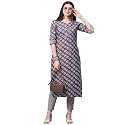 GoSriKi Women39s Cotton Blend Printed Straight Kurta
