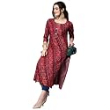 GoSriKi Women39s Cotton Blend Straight Printed Kurta