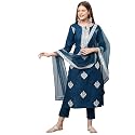 GoSriKi Women39s Cotton Blend Straight Embroidered Kurta