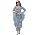 GoSriKi Women39s Cotton Blend Straight Printed Kurta
