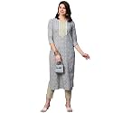 GoSriKi Women39s Cotton Blend Printed Straight Kurta