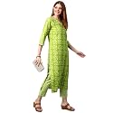 GoSriKi Women39s Cotton Blend Traditional Straight Printed