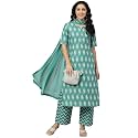 GoSriKi Women39s Cotton Blend Printed Straight Kurta