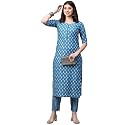 GoSriKi Women39s Cotton Blend Printed Straight Kurta