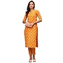 GoSriKi Women39s Cotton Blend Printed Straight Kurta