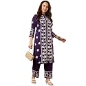 GoSriKi Women39s Cotton Blend Straight Chikankari Embroidered