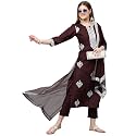 GoSriKi Women39s Cotton Blend Straight Embroidered Kurta