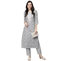 GoSriKi Women39s Cotton Blend Printed Straight Kurta