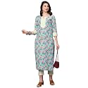 GoSriKi Women39s Cotton Blend Printed Straight Kurta