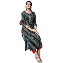 GoSriKi Women39s Cotton Blend Straight Printed Kurta
