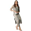 GoSriKi Women39s Cotton Blend Straight Printed Kurta