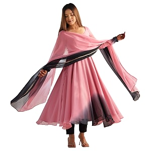 GoSriKi Womens Georgette Anarkali Kurta Set with