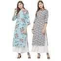 GoSriKi Women39s Multicolor Printed Straight Kurta -
