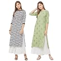 GoSriKi Women39s Multicolor Printed Straight Kurta -