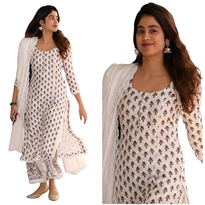 GoSriKi Womens Pure Cotton Straight Printed Kurta