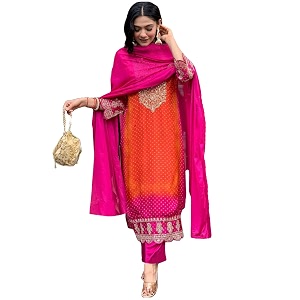 GoSriKi Womens Rayon Blend Straight Embroidered Kurta