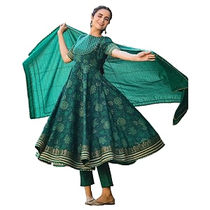 GoSriKi Womens Rayon Blend Printed Anarkali Kurta