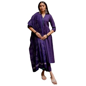 GoSriKi Womens Rayon Blend Solid Anarkali Kurta