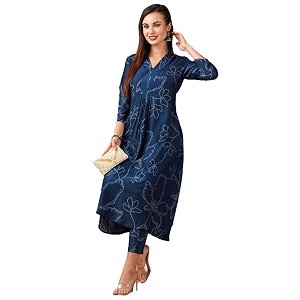 GoSriKi Womens Rayon Blend A-Line Printed Kurta