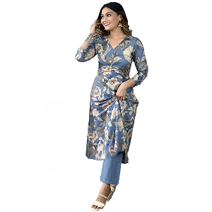 GoSriKi Womens Cotton Blend Printed Kurta with
