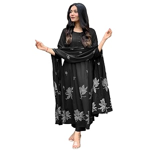 GoSriKi Womens Rayon Blend Anarkali Printed Kurta