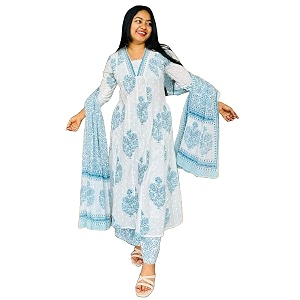 GoSriKi Womens Rayon Blend Anarkali Printed Kurta