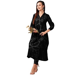 GoSriKi Womens Rayon Blend A-Line Printed Kurta