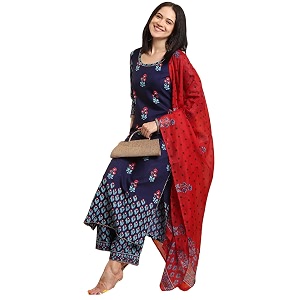 GoSriKi Womens Rayon Blend Straight Printed Kurta