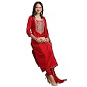 GoSriKi Women39s Rayon Blend Straight Embroidered Kurta