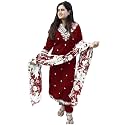 GoSriKi Women39s Rayon Blend Straight Embroidered Kurta