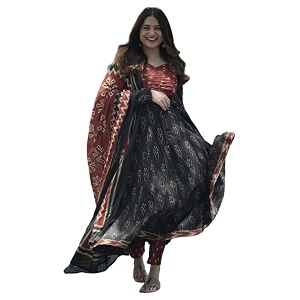 GoSriKi Womens Rayon Viscose Anarkali Kurta Set