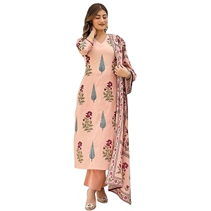 GoSriKi Womens Rayon Viscose Printed Straight Kurta