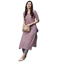 GoSriKi Women39s Cotton Blend Printed Straight Kurta