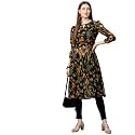 GoSriKi Women39s Chiffon Angrakha Kurta KT-COT-10157-BLACK-GO