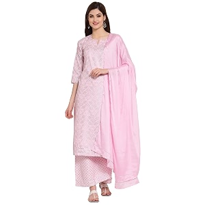 GoSriKi Womens Cotton Blend Printed Straight Kurta