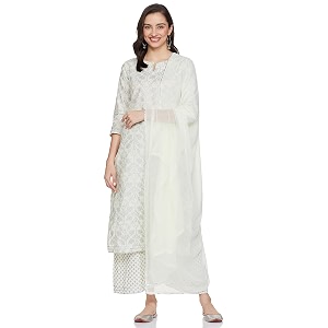 GoSriKi Womens Cotton Blend Printed Straight Kurta