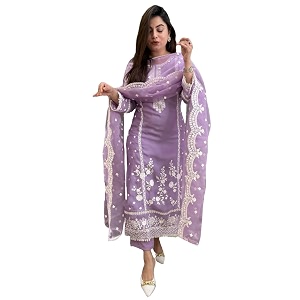 GoSriKi Womens Rayon Blend Straight Embroidered Kurta