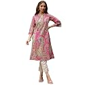GoSriKi Womens Straight Kalamkari Printed Rayon Kurta