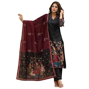 GoSriKi Women Viscose Blend Printed Straight Kurta