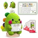 Gossby Emotional Support Dinosaur Crochet with 'Little Dino Reminders Be Kinder to Yourself' Card - Mental Health Positive Energy Gifts for Women - Anxiety Self Care Gift for Daughter Friend Sister