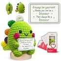 GOSSBY Handmade Positive Dinosaur Crochet - Inspirational Gift for Women - Always Be Yourself - Christmas, Birthday, Encouragement, Emotional Positive Energy Gift for Coworker, Sister, Friend, Teacher