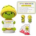 Gossby Handmade Positive Turtle Crochet - Inspirational Gift for Women - Little Reminders from Tiny Turtle - Christmas, Birthday, Emotional Positive Gift for Coworker, Sister, Friend, Teacher