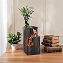 GOSSI Tabletop Water Fountain with LED Light, 3-Tier Indoor Waterfall Fountain with Planter, Zen Water Feature Decor for Home Office Desk Bedroom Meditation