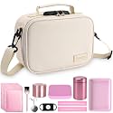 Gosstek PU Leather Smell Proof Bag with 10 Small Accessories, Portable Odorless Box Case with Lock and Great Gift for Women, Childproof Organization Container Box 9 X 6 X 4 Inches (Beige)