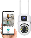 GOSTO Dual Screen 4+4 MP WiFi CCTV Camera with 1440 Px 360° View 3.3 IP Camera Camera
