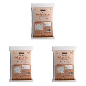 goswasthya multigrain flour 7 whole grainsragi jowar bajra channa sattu soya and magic of flax seeds  soft roti  high fiber support weight management 1 kg pack of 3